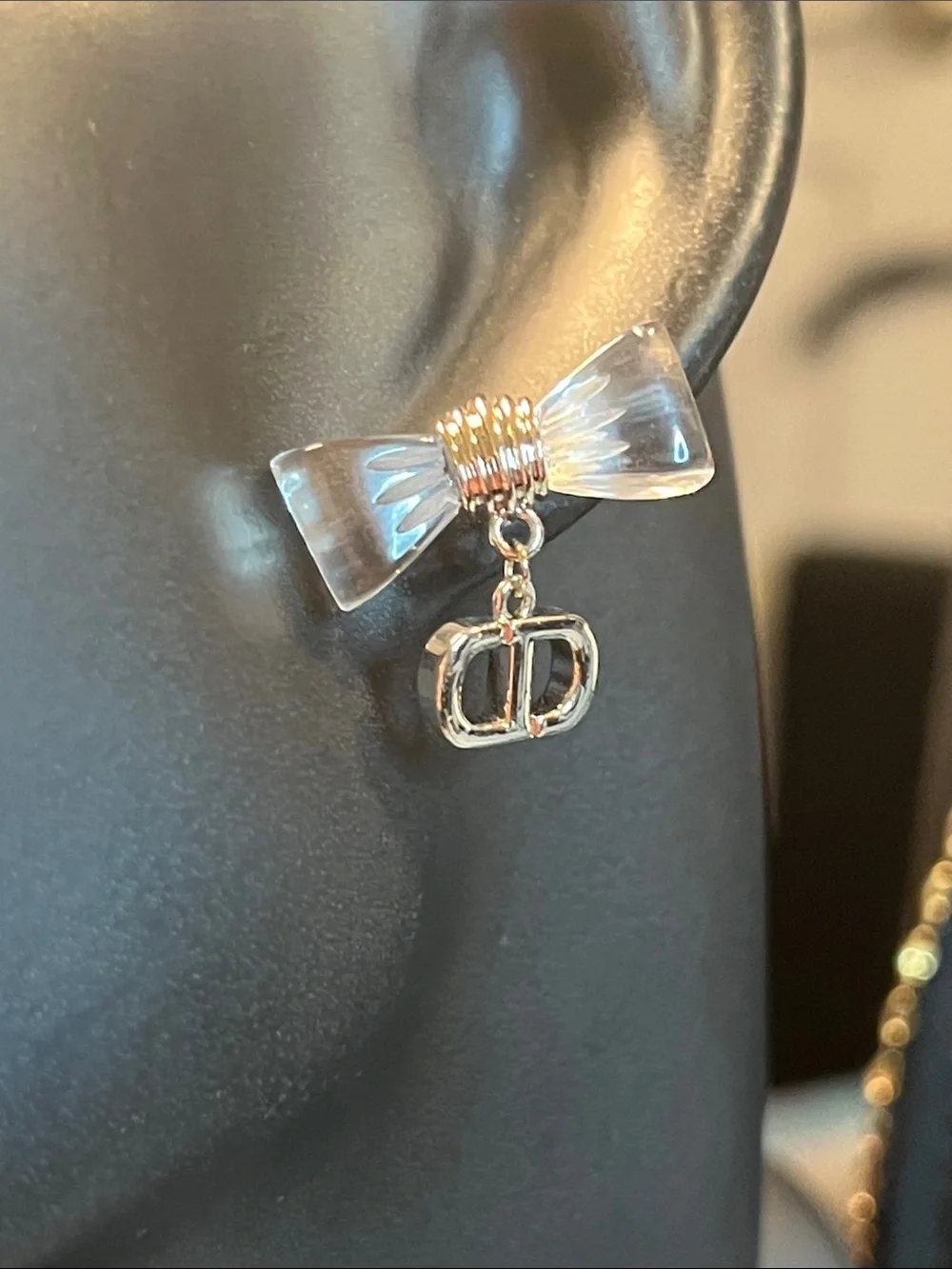 Crystal Bead Charm Bracelet with Double-D Logo Charms